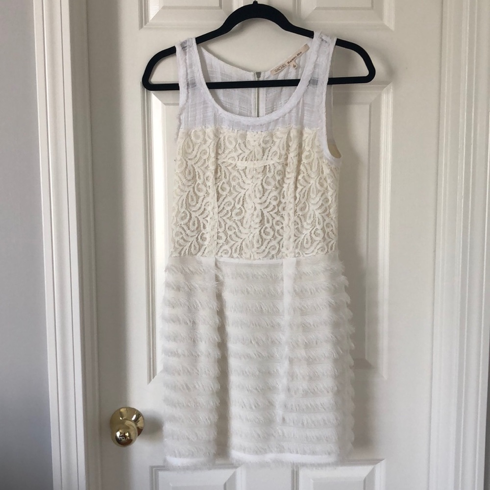 Rachel Roy White and Off-white Lace Frill Dress